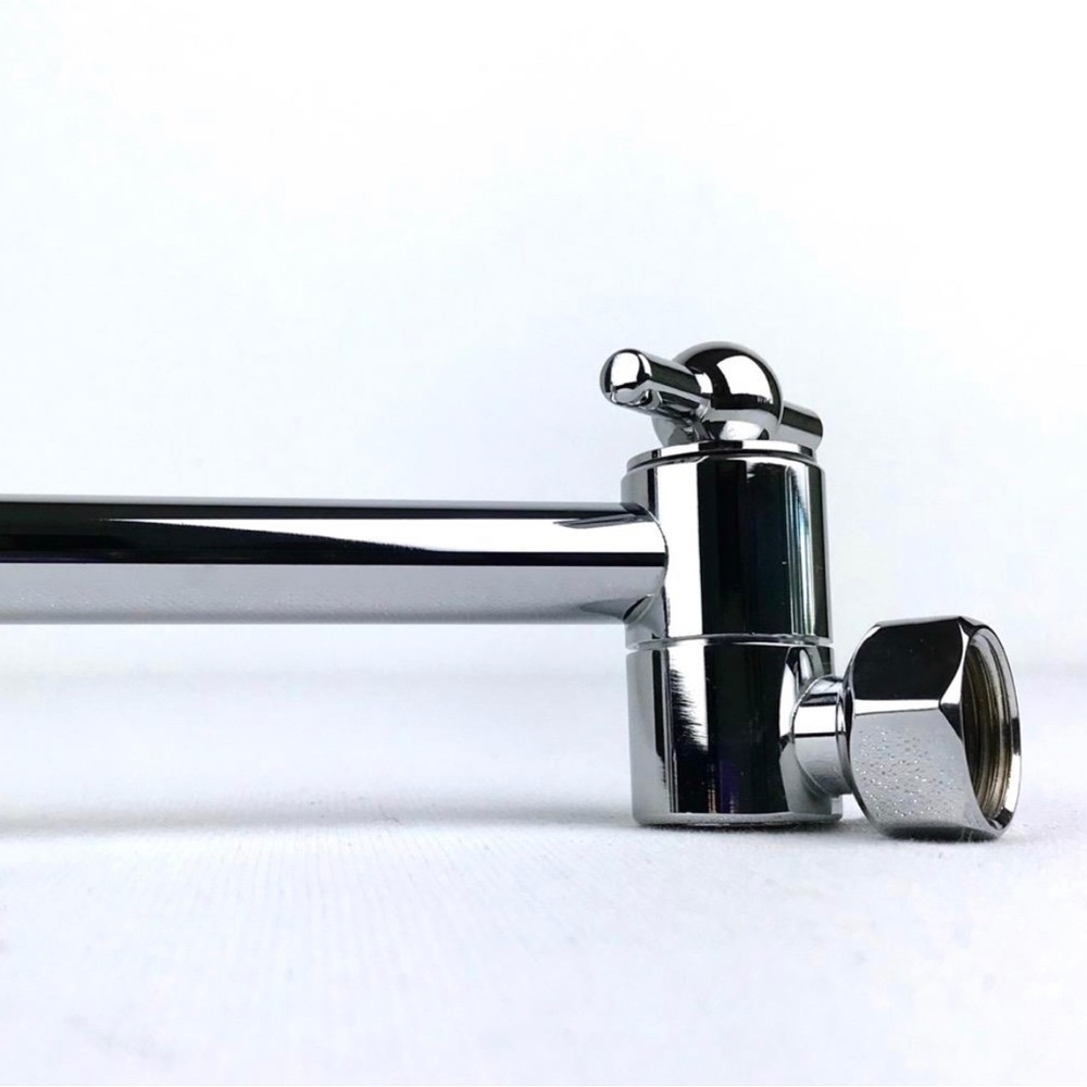 Reon Chrome Shower Arm Extension Adjustable 10 4/5 in. Brass Wall Mount Remodel - Picture 9 of 15